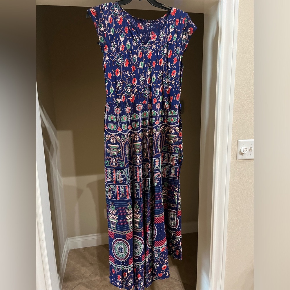 NIP Blue Fit & Flare Maxi Dress XXL